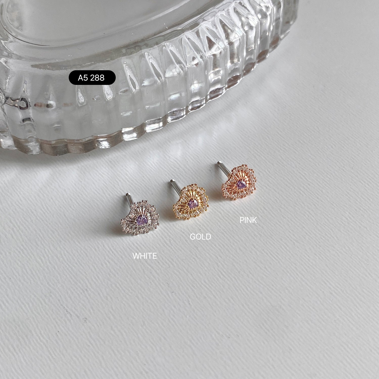 A5 288 エンティックビッグハートキュービックピアス