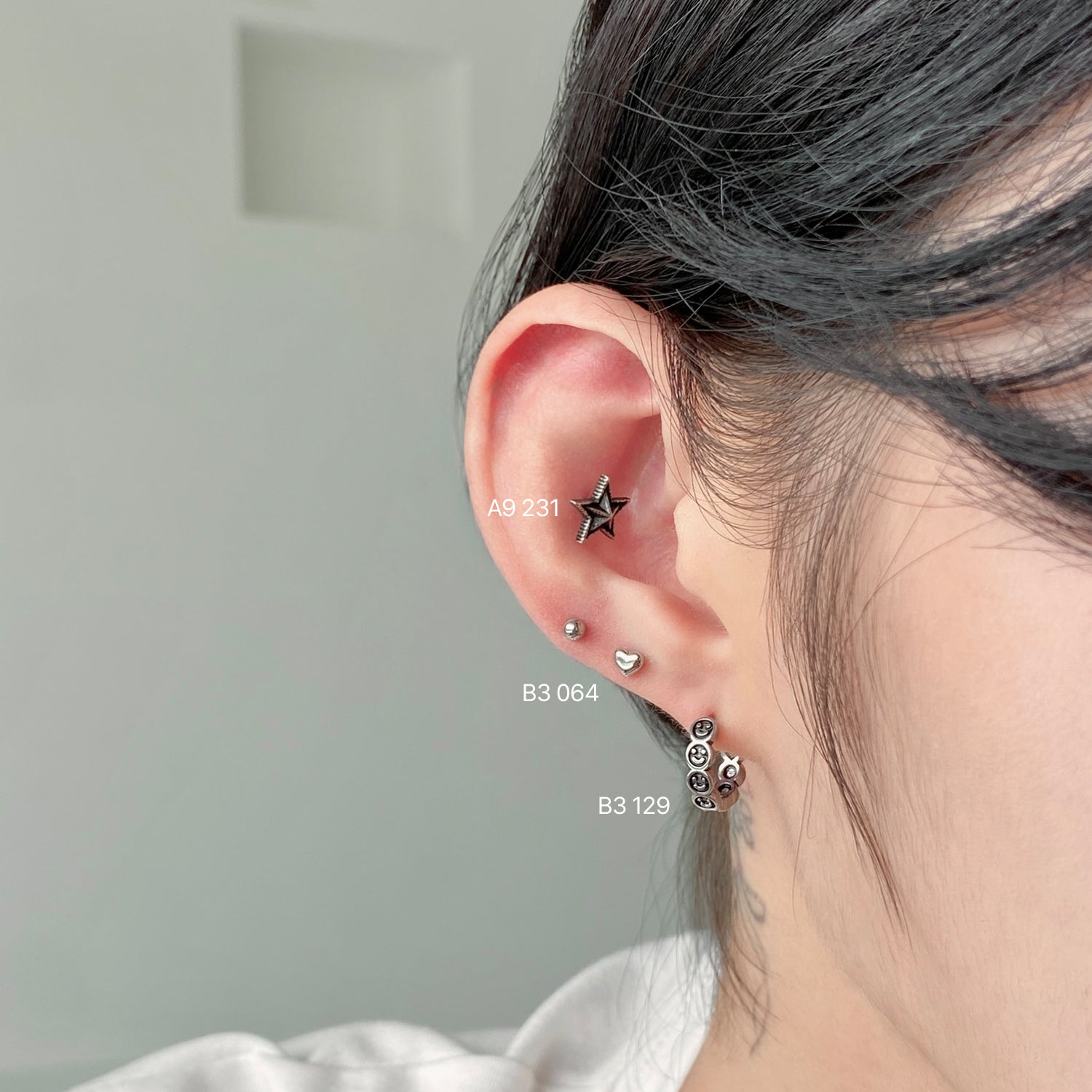 B3 064 ミニシンプルハートピアス