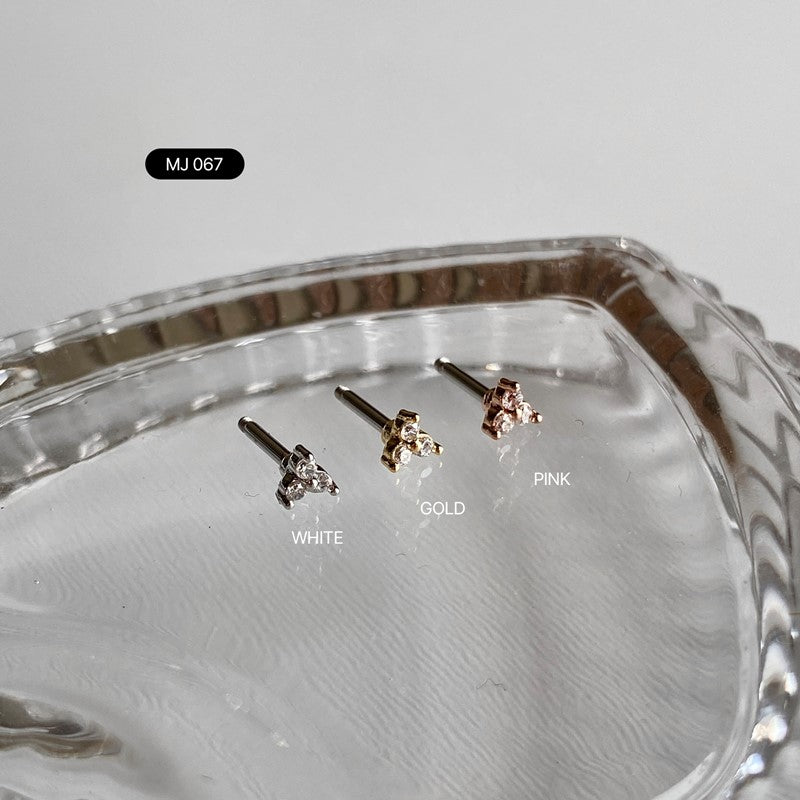 MJ 067 トリプルミニキュービックピアス