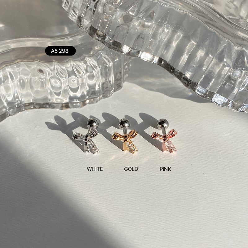 A5 298 キュービックシーンリボンピアス