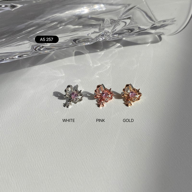 A5 257 ツインクルスタードロップピアス