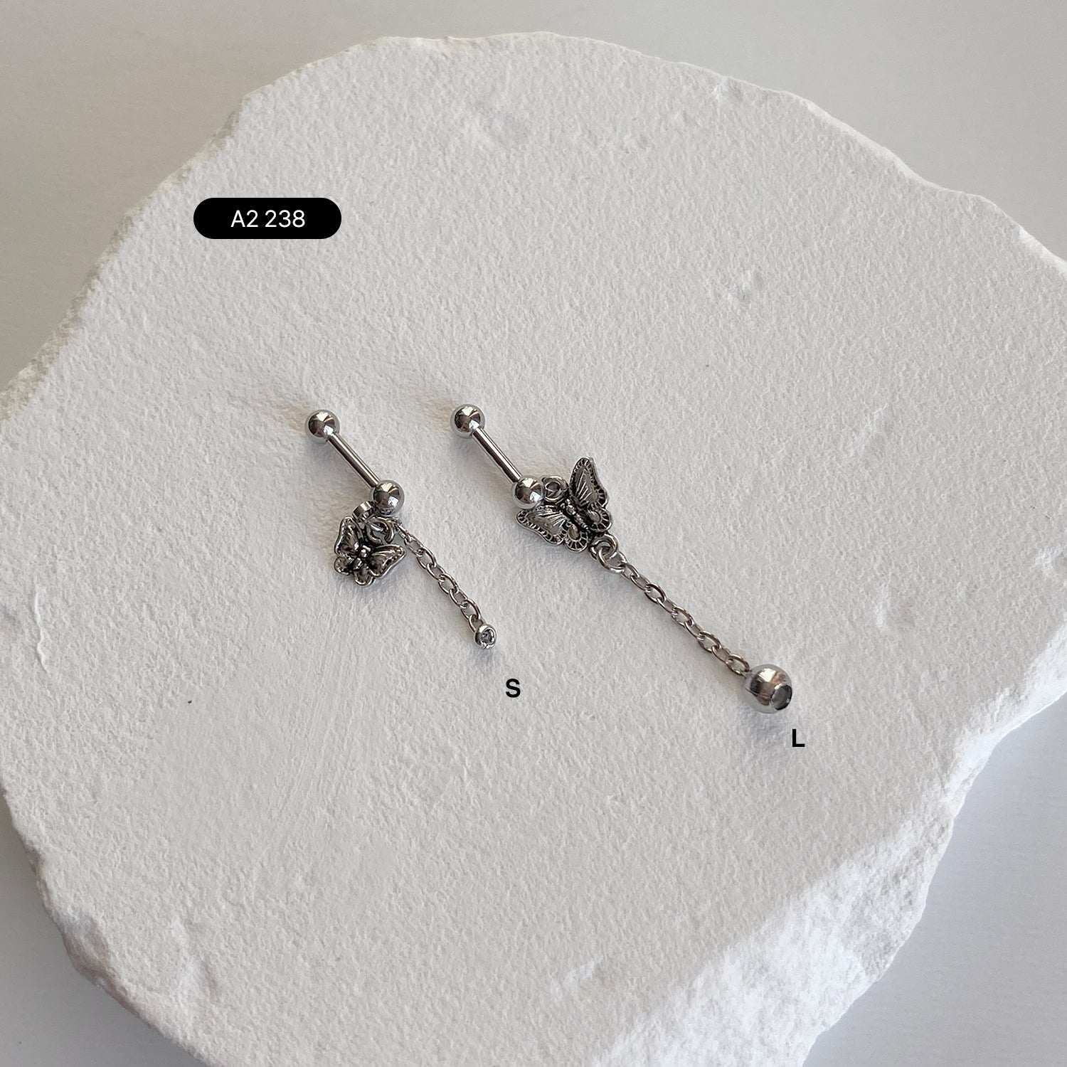 SET-083 ドロップエンティック蝶シグメントリングピアスセット