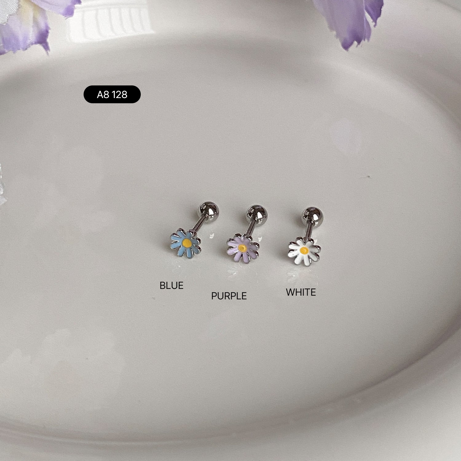 A8 128 エポックパステルフラワーピアス