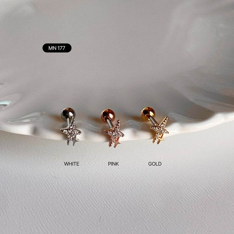 MN 177 キュービックスパークルピアス