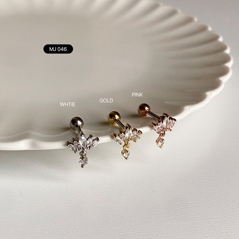 MJ 046 キュービッククラウンドロップピアス