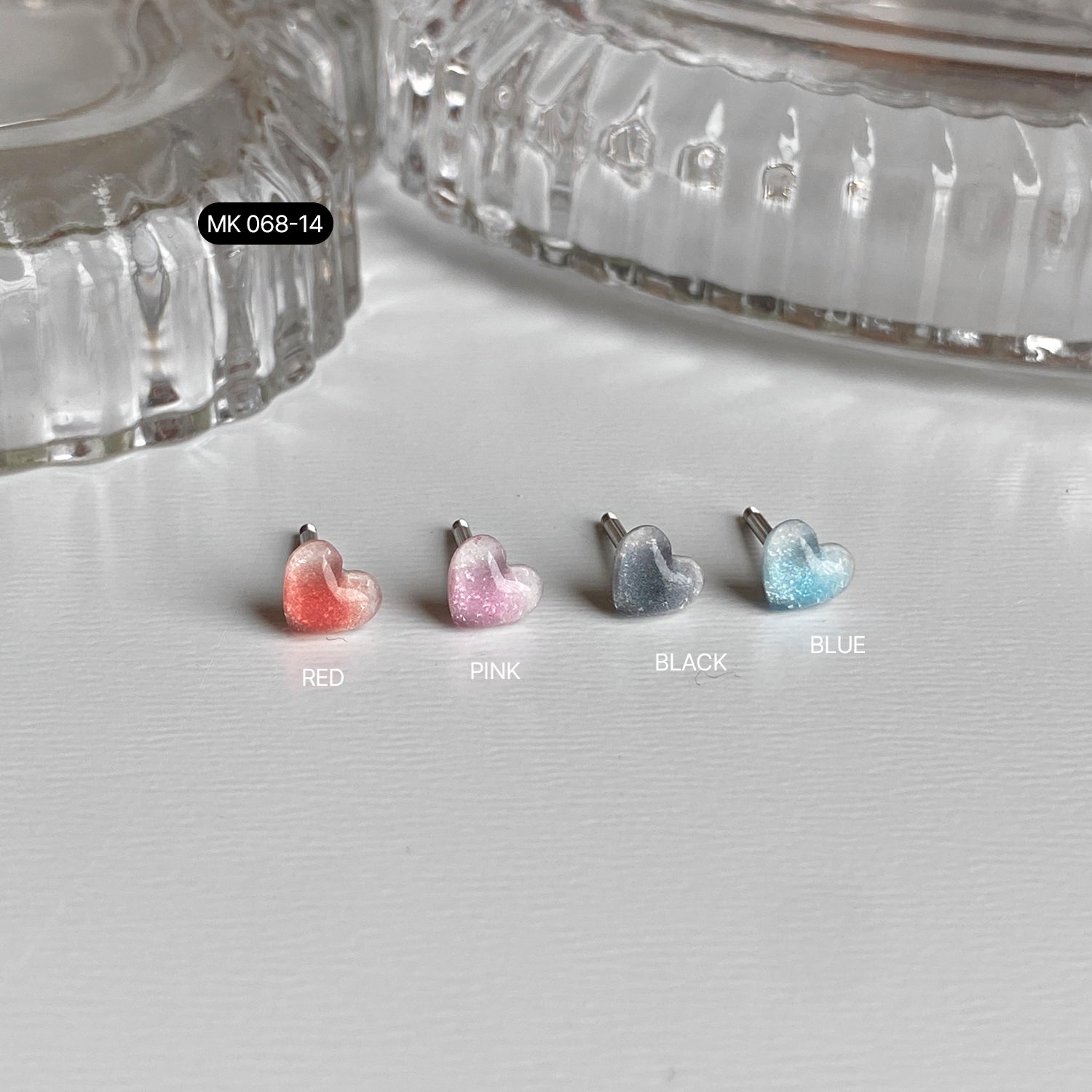 SET-018 かわいいパステルハートリボンスターピアスセット