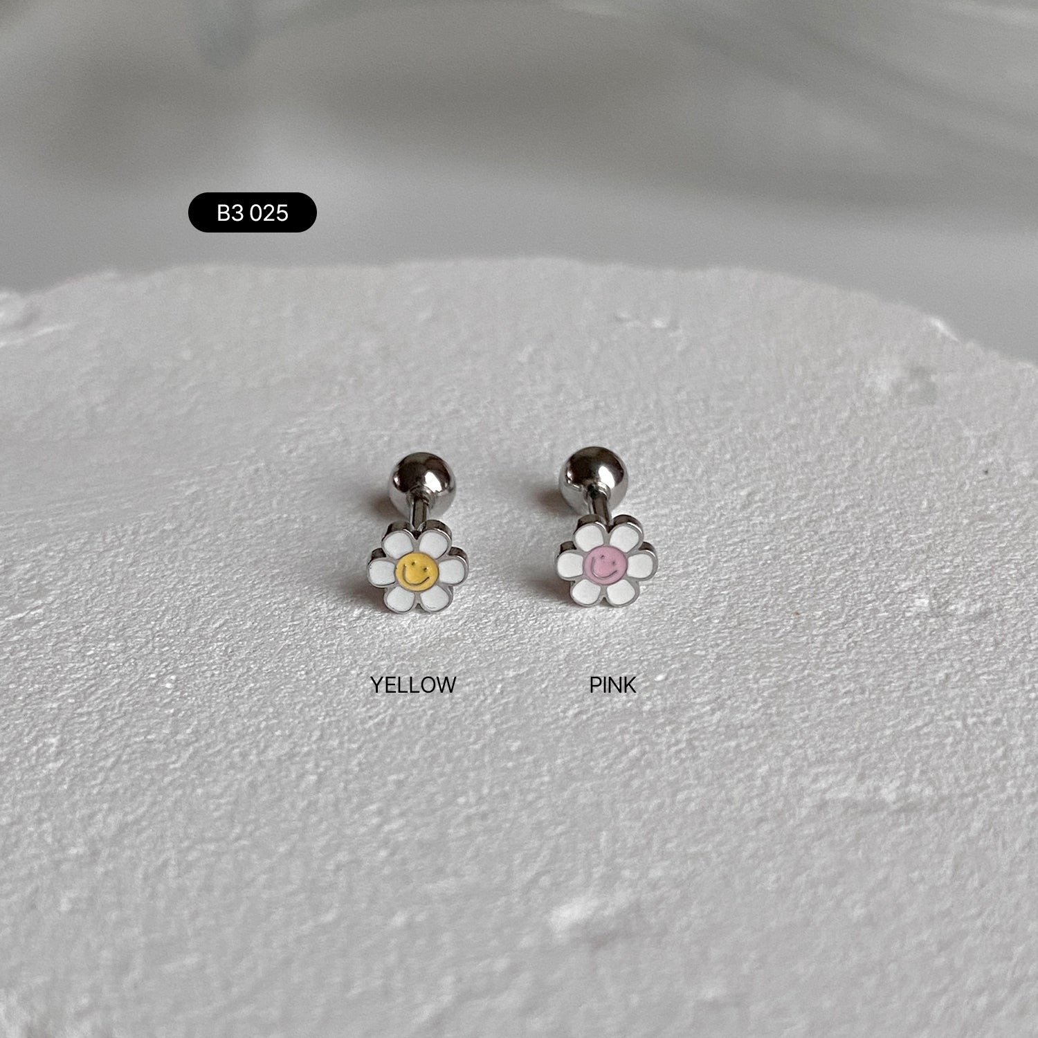 B3 025 ミニパステルフラワーピアス