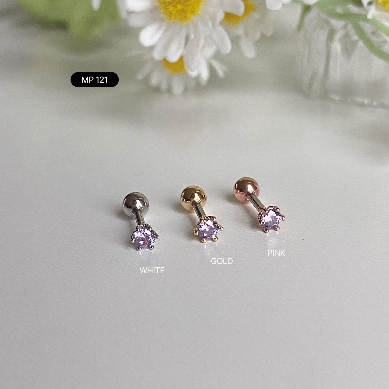 MP 121 さまざまな色の基本キュービックピアス