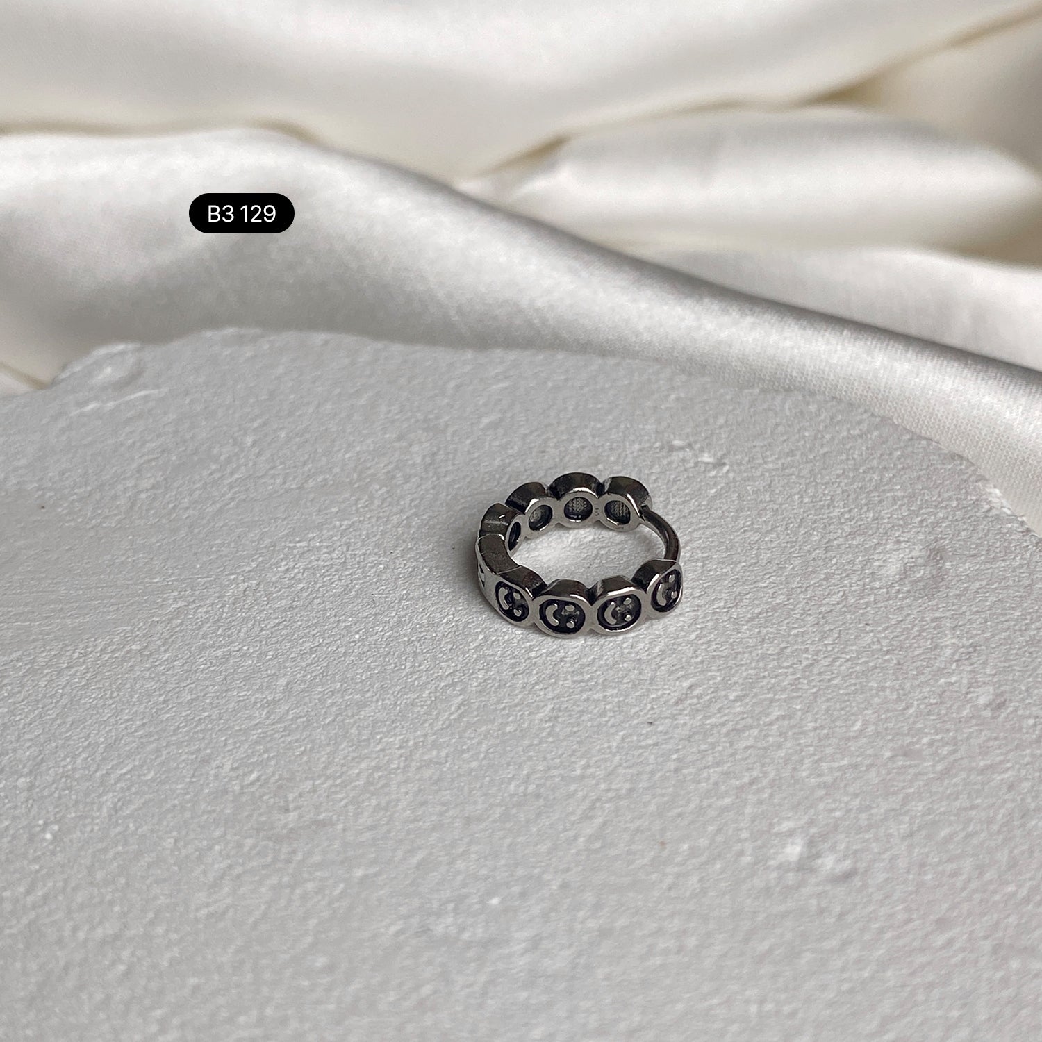 SET-015 ミニシンプルハート スマイルリングピアスセット