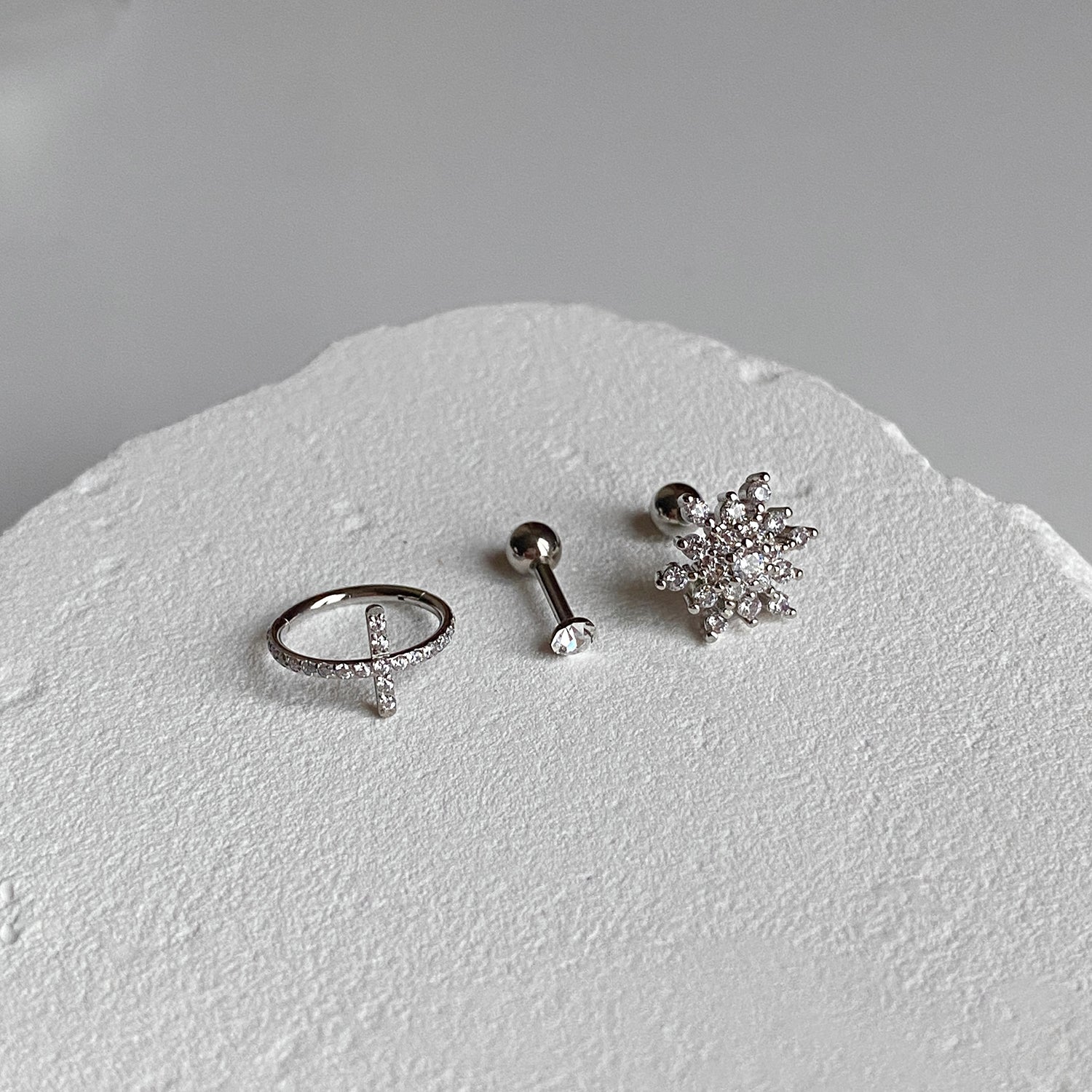 SET-029 キュービックシークメントリングピアスセット