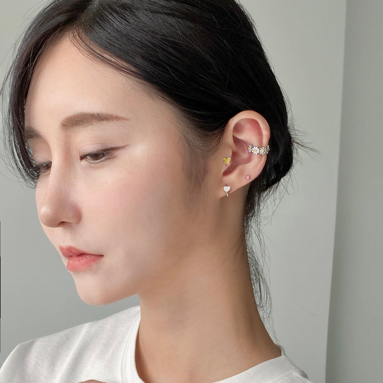 SET-011 サージカルエポキッチフラワー蝶ハートリングピアスセット