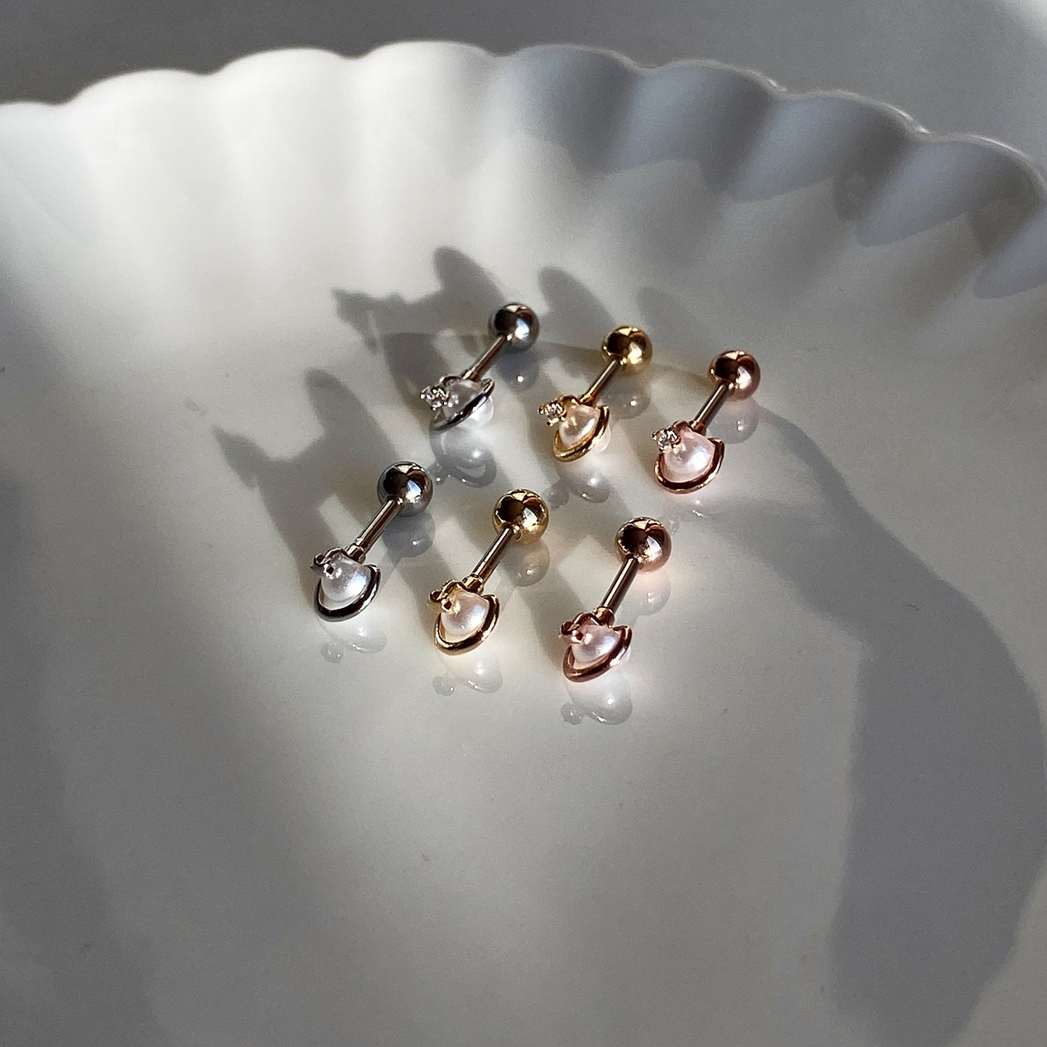 A8 279 アクリルパールポイントスターキュービックピアス