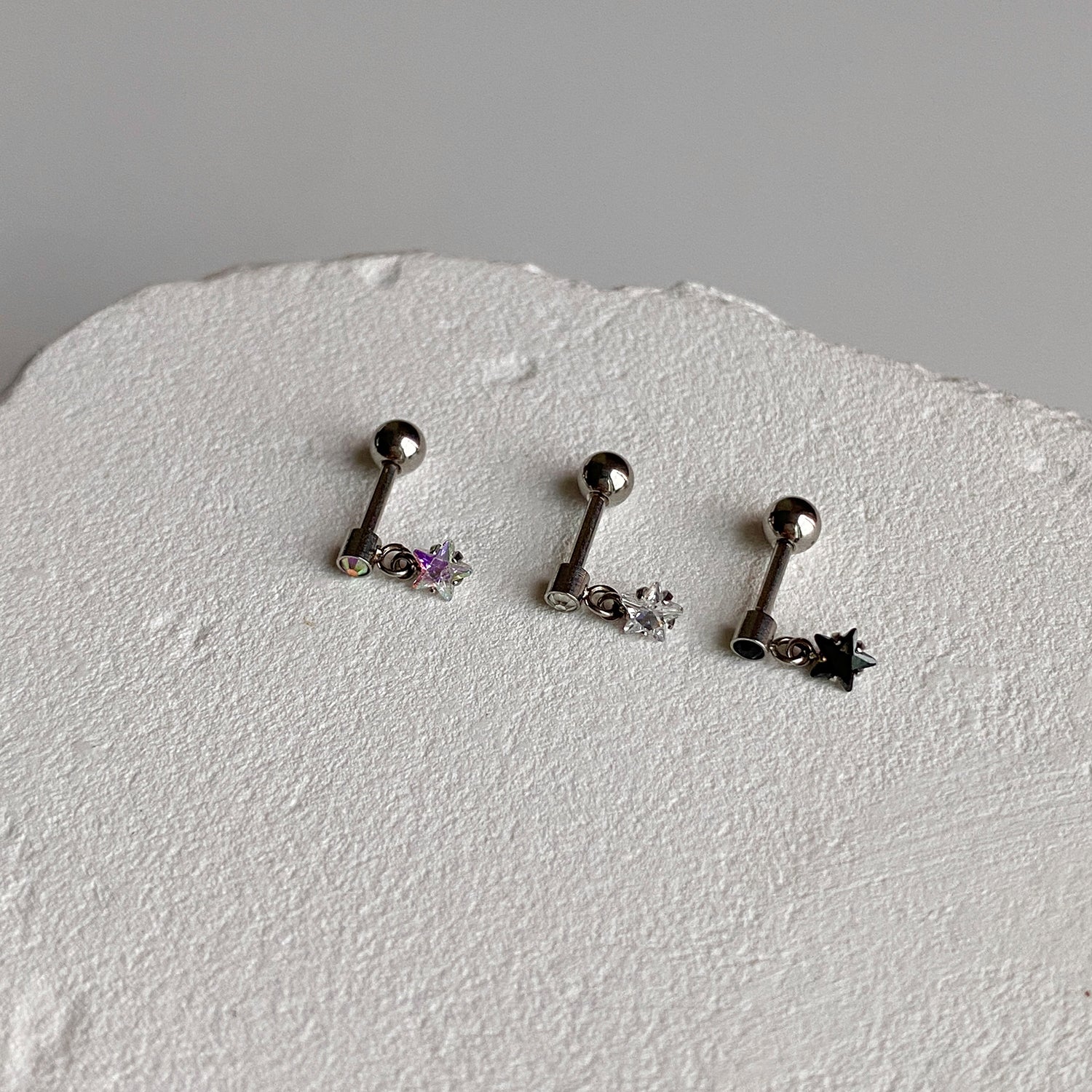 A9 208 サージカルキュービックドロップスターピアス