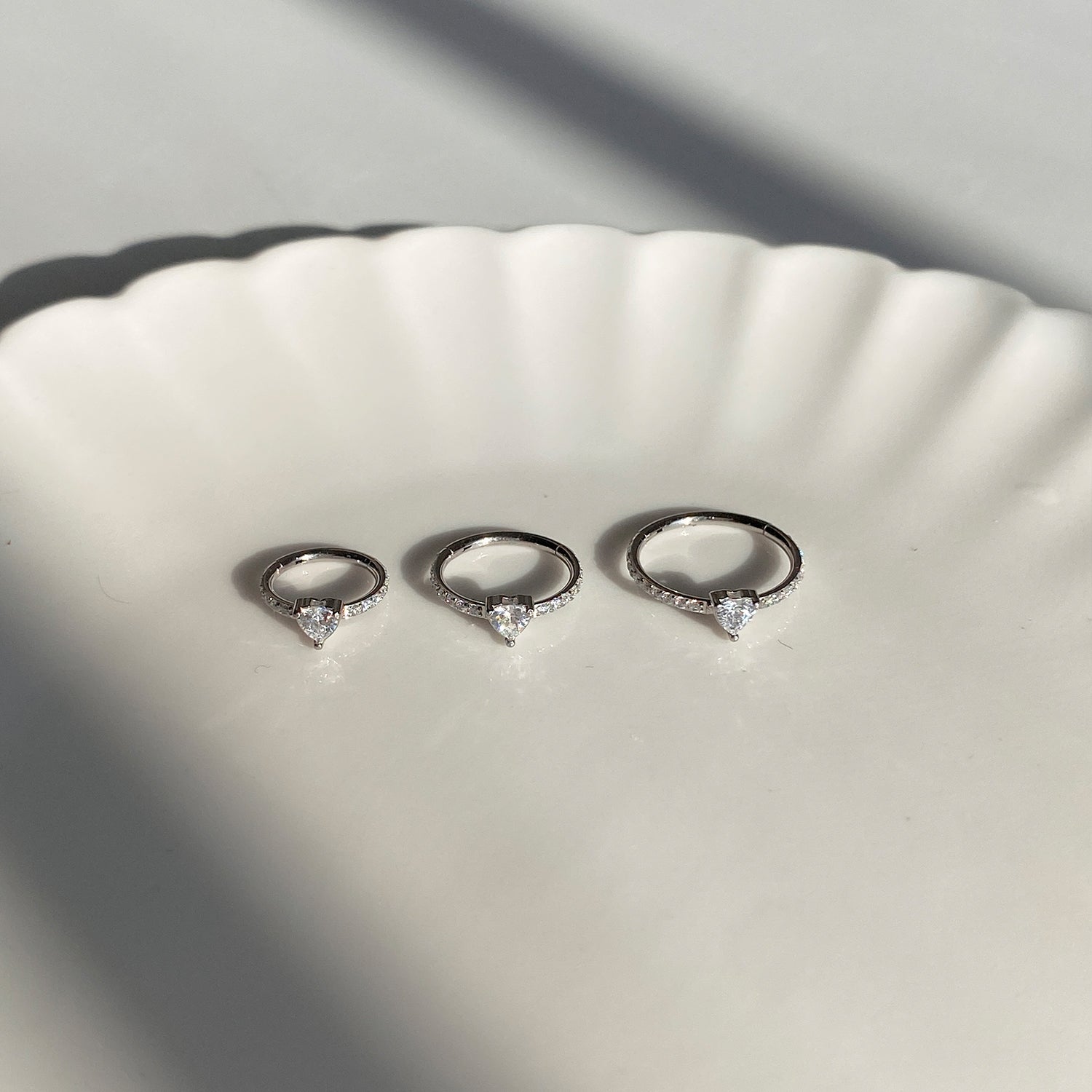 STS 105 ハートセグメントリングピアス