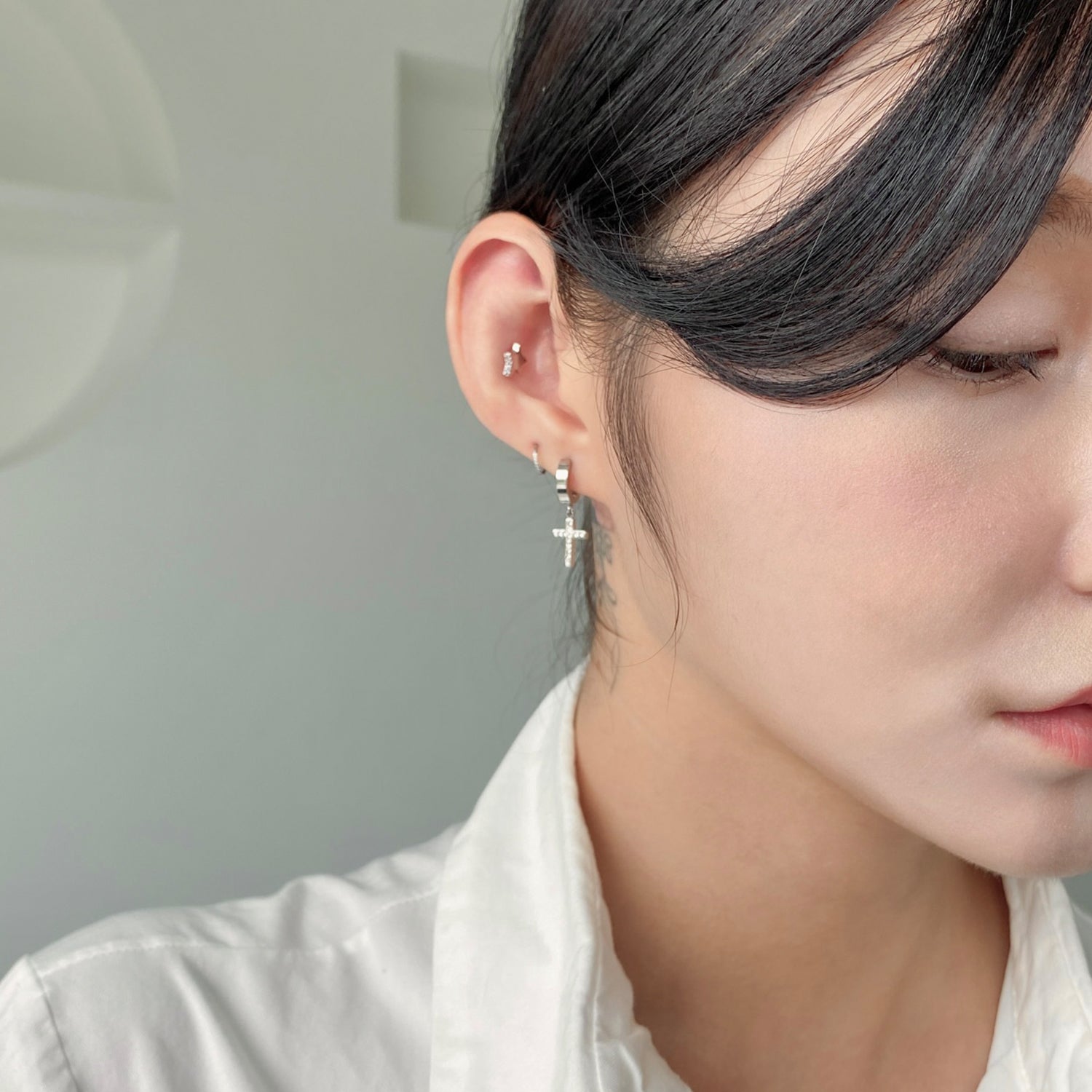 SET-025 サージカルキュービックミニスターセグメントリングピアスセット