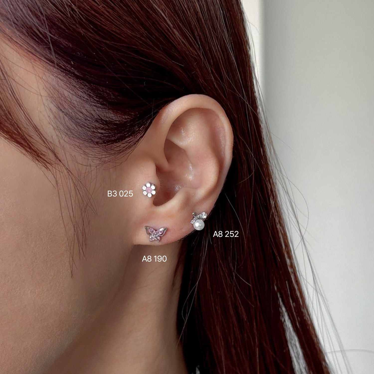 B3 025 ミニパステルフラワーピアス