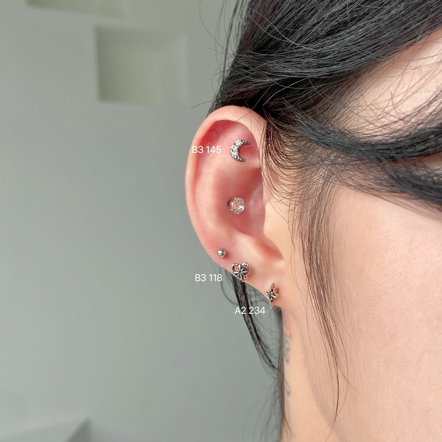 A2 234 ミニキュービックスターピアス