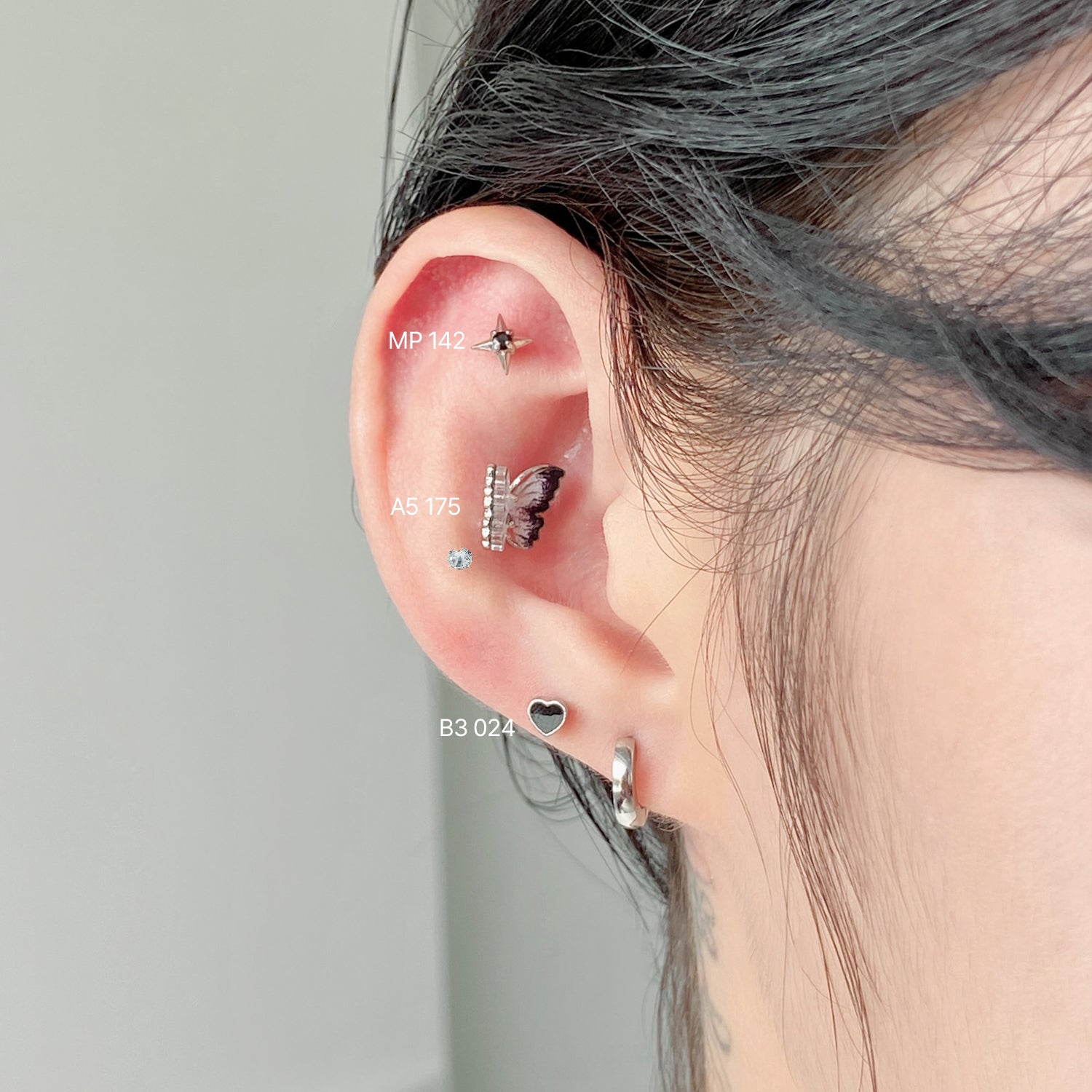 B3 024 パステル エポキシ ハートピアス