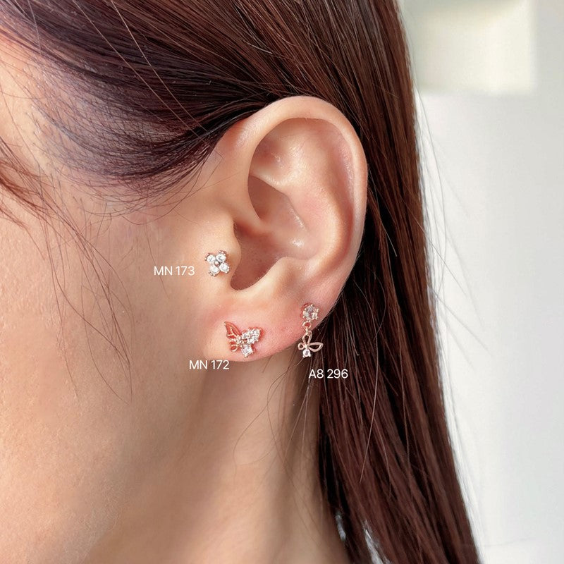 MN 172 カラフルな蝶ピアス