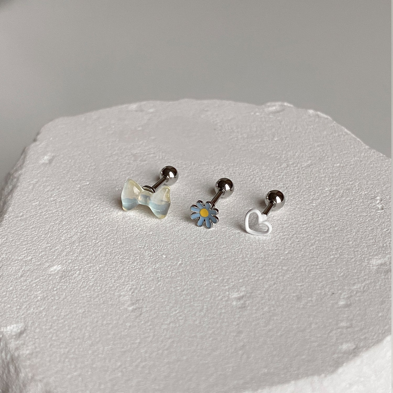 SET-068 エポキシフラワーハートピアスセット