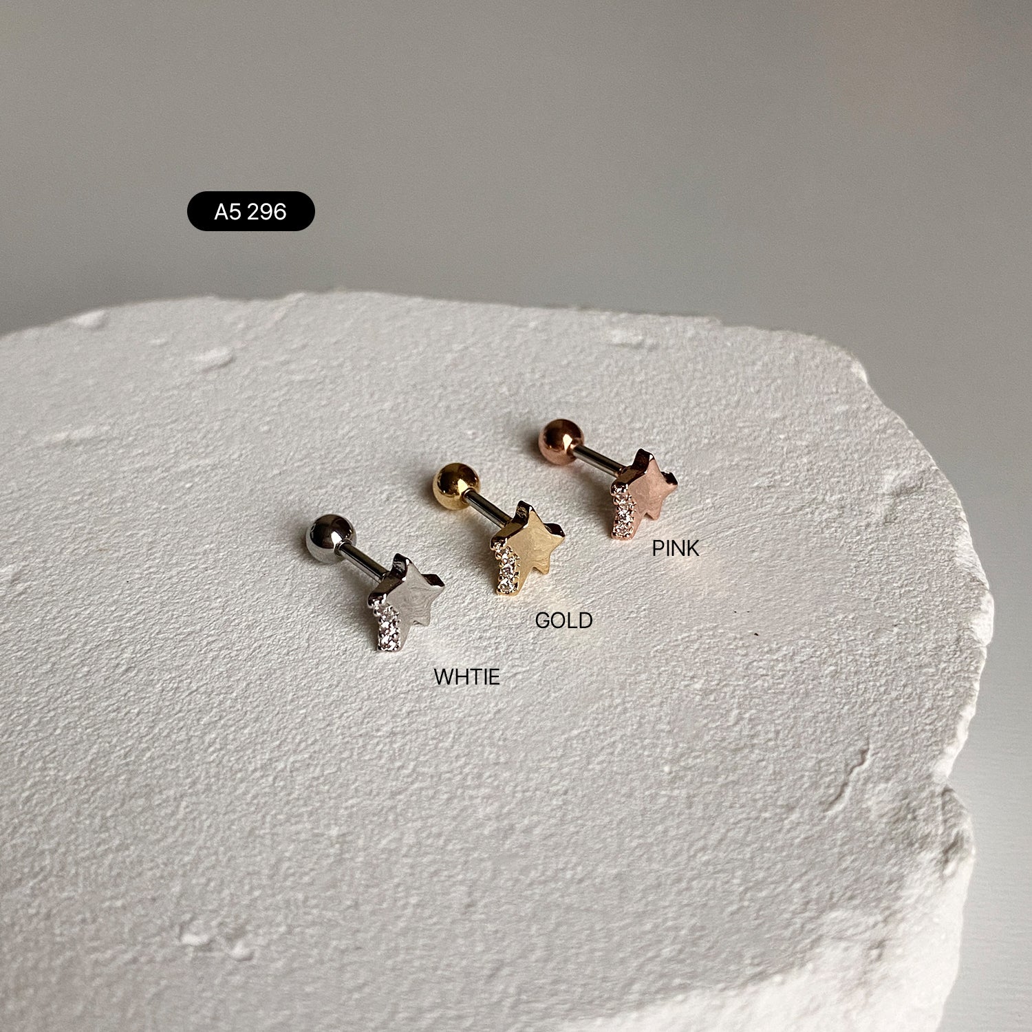 SET-025 サージカルキュービックミニスターセグメントリングピアスセット