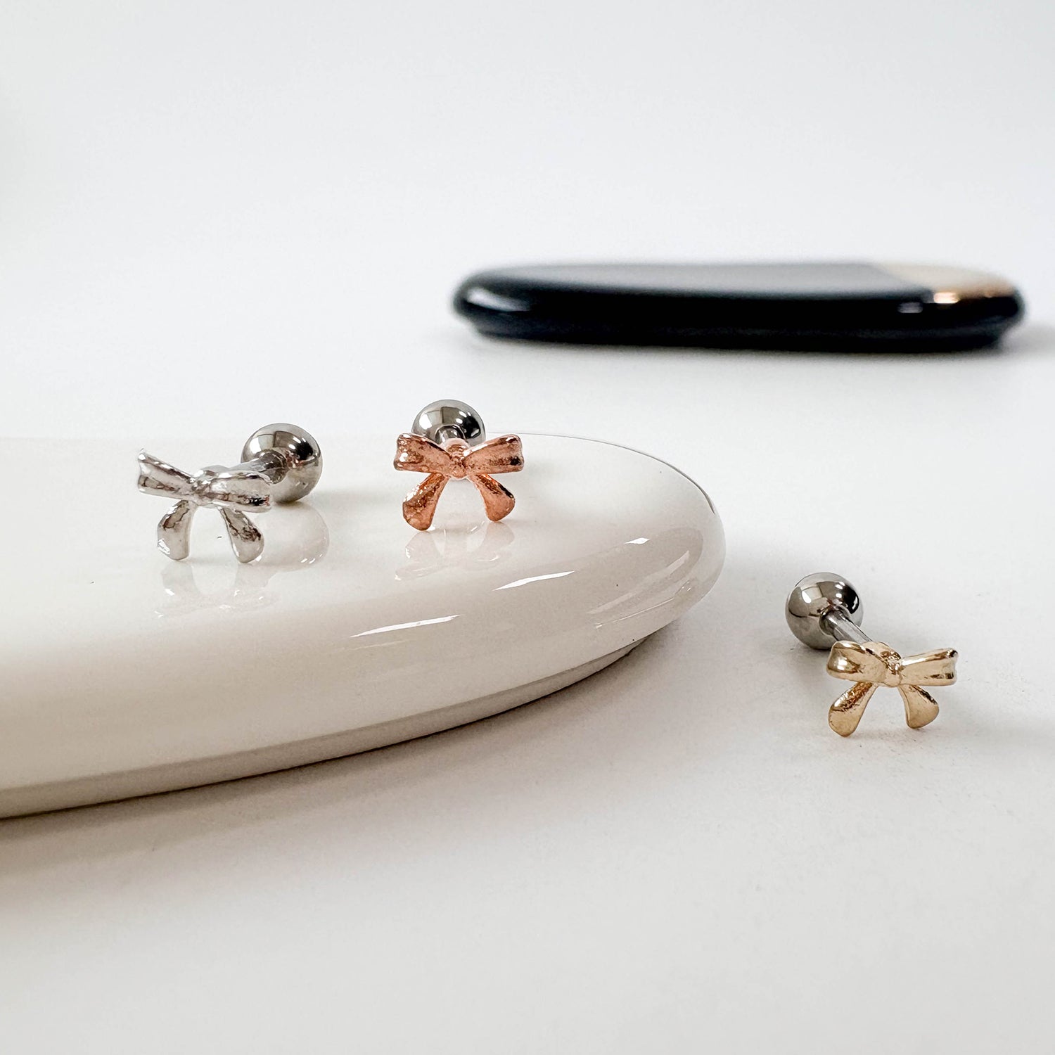 theminis リボン 真鍮 ピアス シンプルピアス mn 185