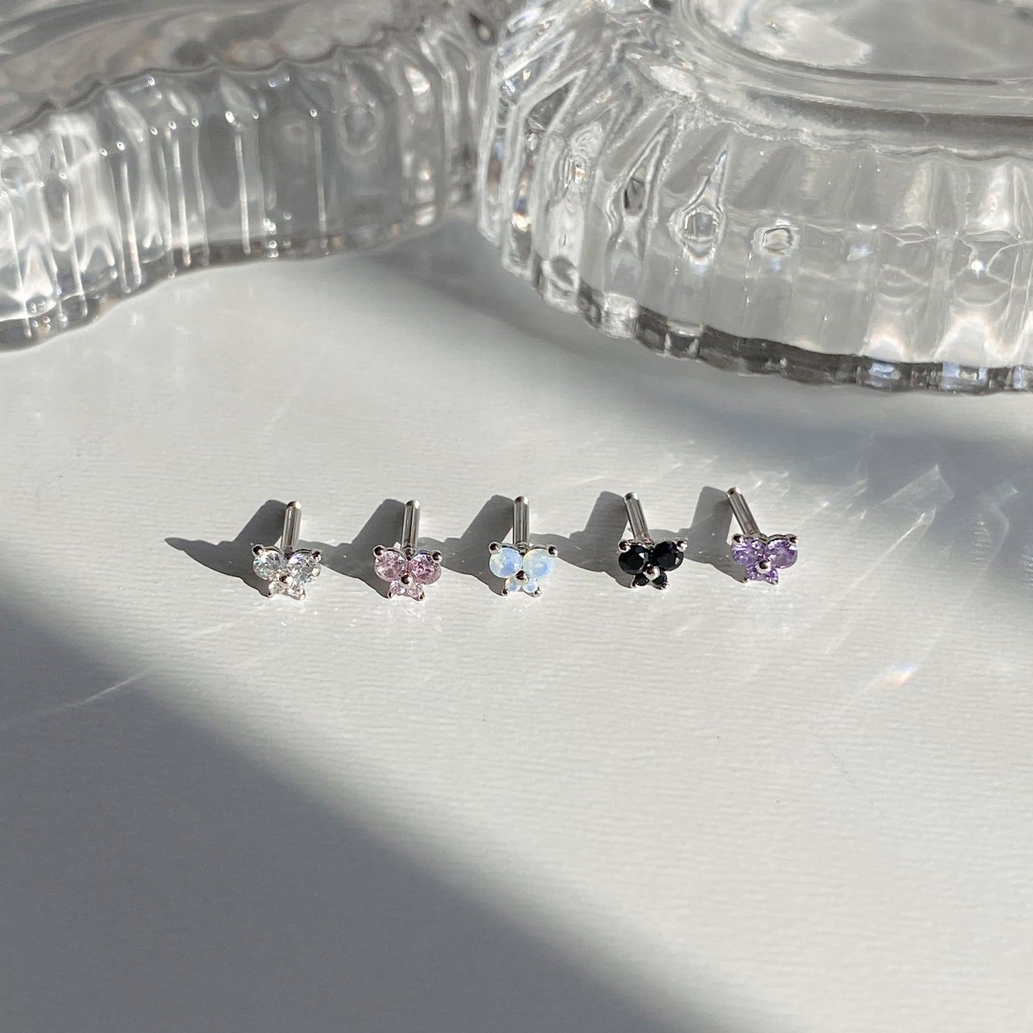 theminis 蝶 真鍮 キュービックジルコニア ピアス ミニピアス a5 310