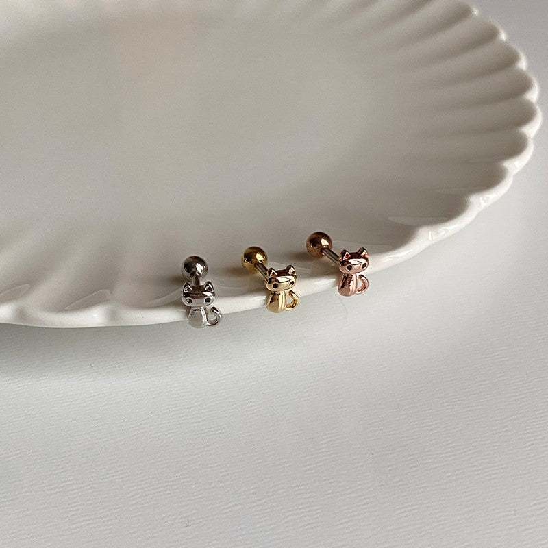 theminis 猫 真鍮 ピアス 軟骨ピアス mn 150