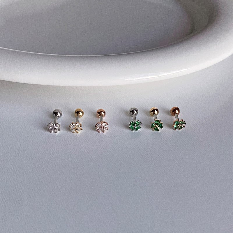 theminis クロス 真鍮 キュービックジルコニア ピアス ボディピアス a8 261