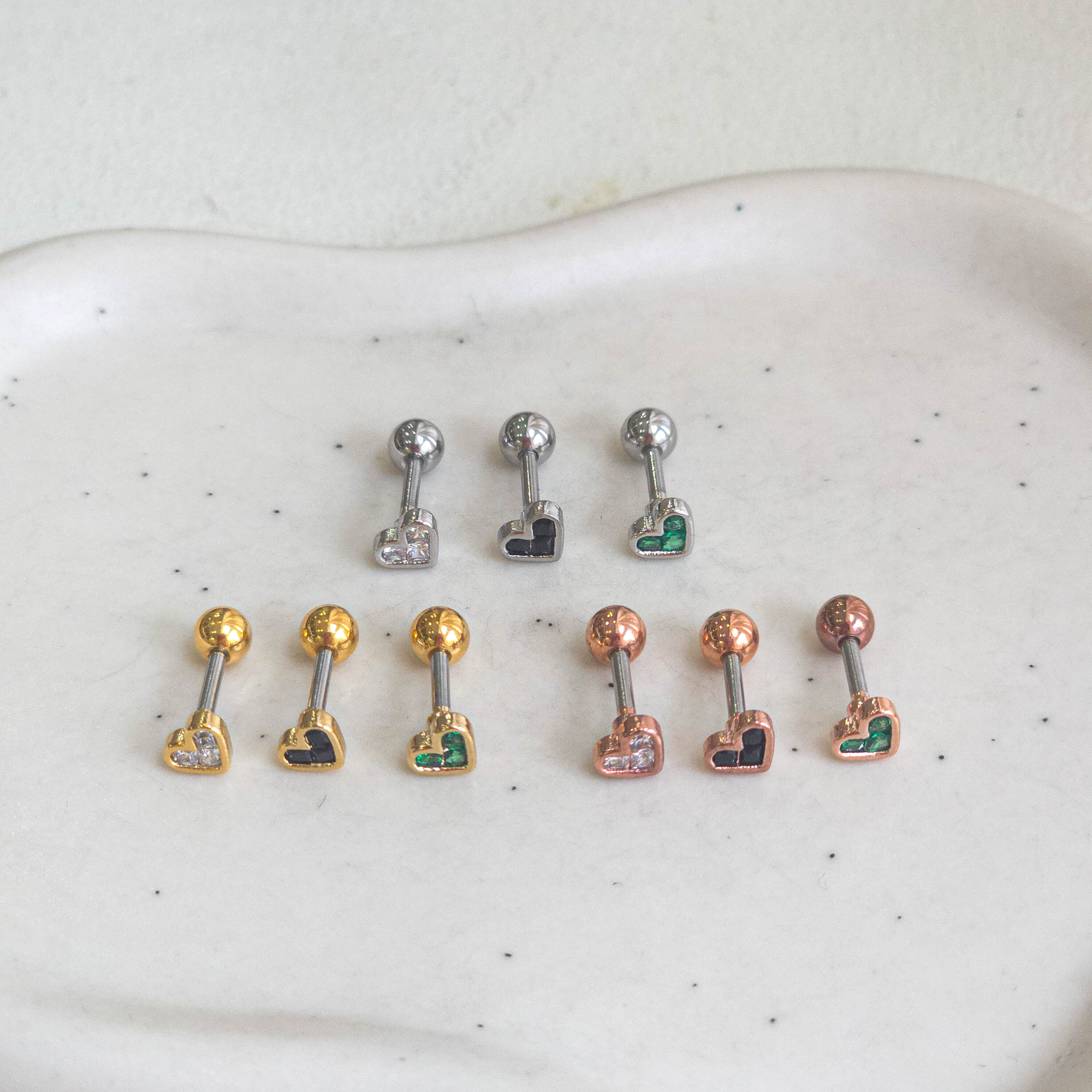 theminisドロップ蝶真鍮キュービックジルコニアイヤリング軟骨イヤリング A8 260