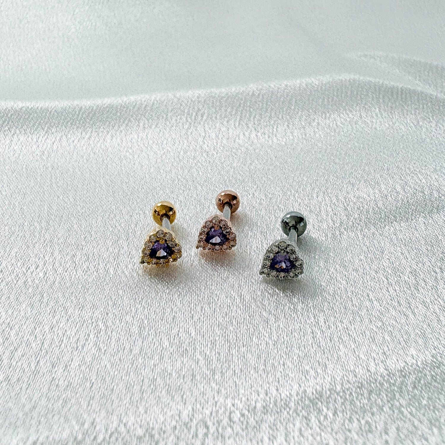 theminis 真鍮キュービックジルコニアイヤリング軟骨イヤリングバーベルミニボディピアス