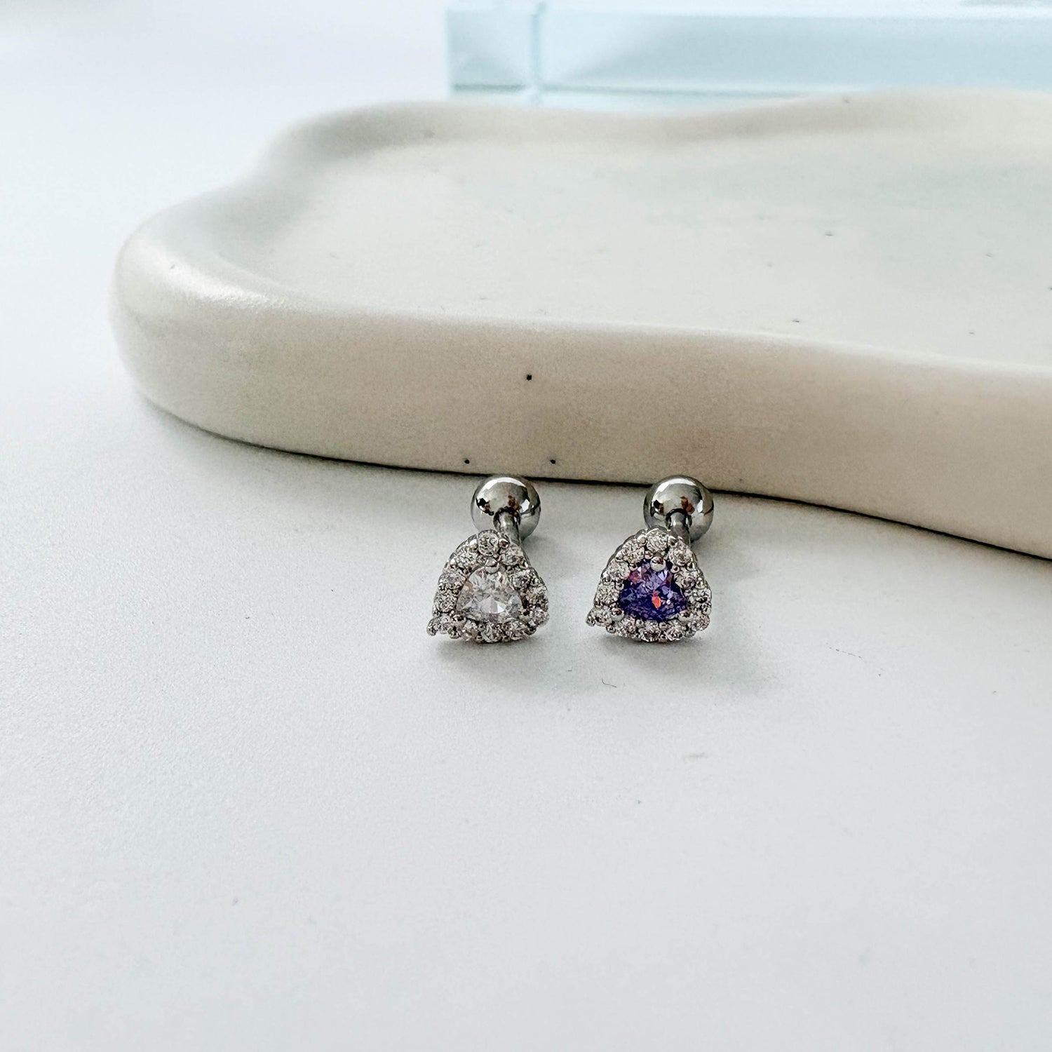 theminis 真鍮キュービックジルコニアイヤリング軟骨イヤリングバーベルミニボディピアス