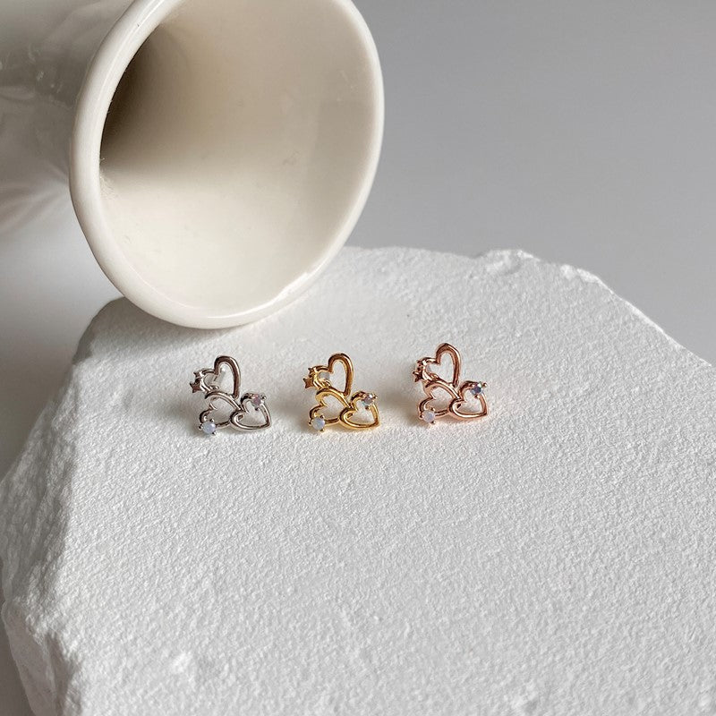theminis ハート 真鍮 キュービックジルコニア ピアス 軟骨ピアス a5 245