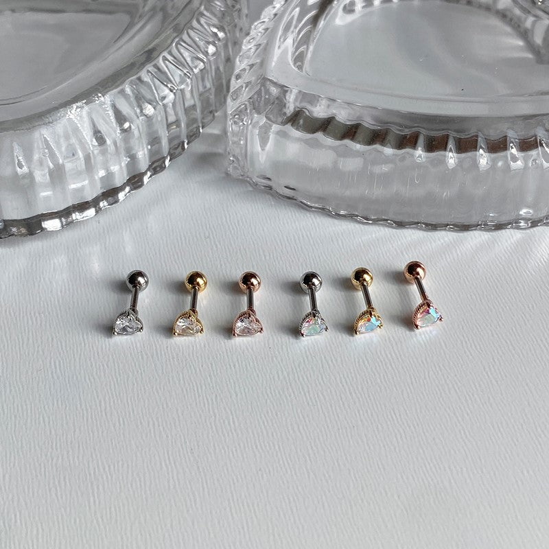 ピアス RiSaO A8 238 [CRYSTAL]ミドルキュービックハートピアス