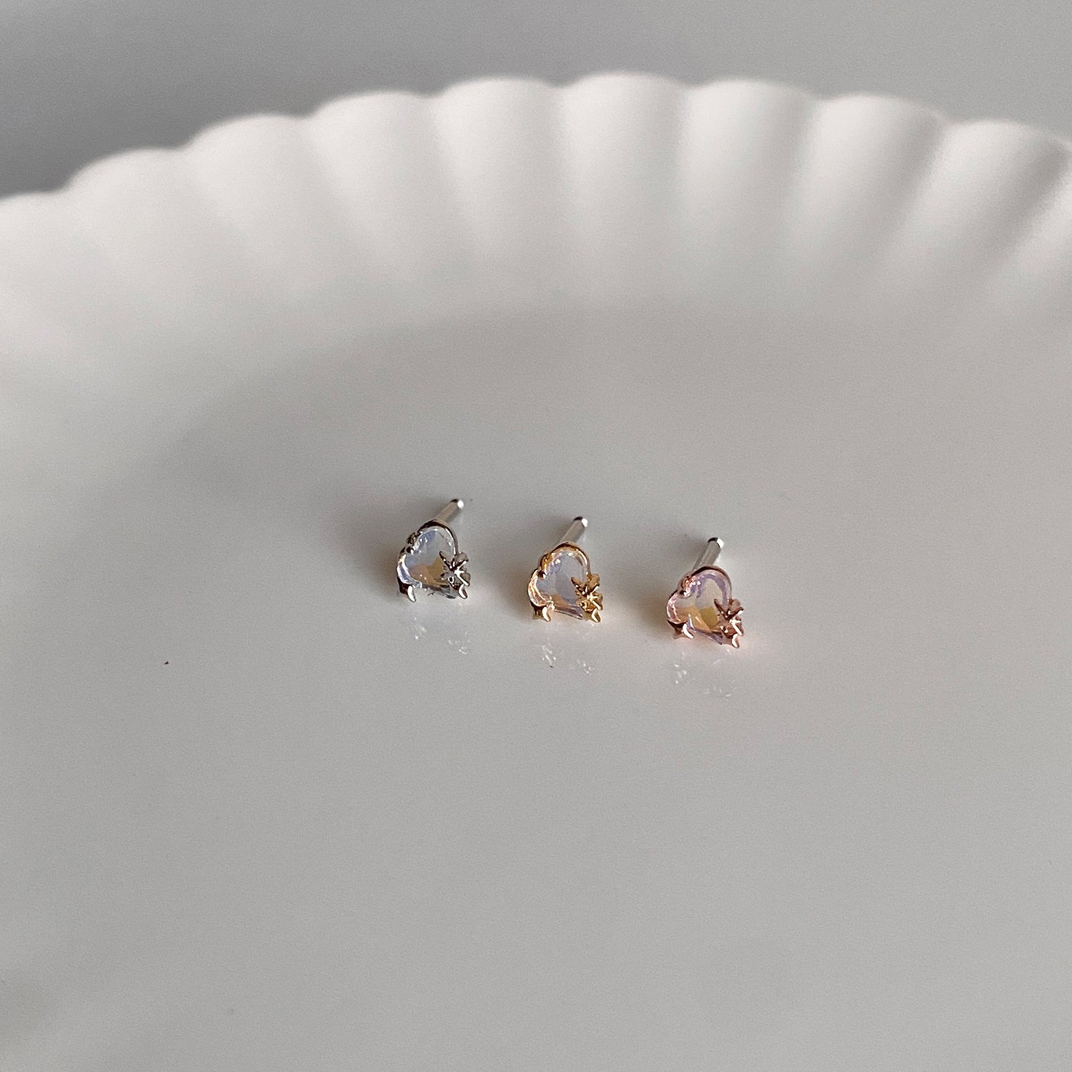 theminis ハート スター 真鍮 キュービックジルコニア ピアス ボディピアス a5 293