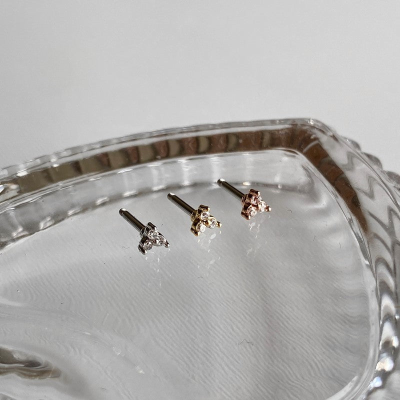 theminis ミニ 真鍮 キュービックジルコニア ピアス 軟骨ピアス mj 067