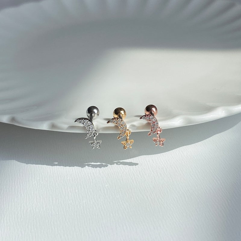 theminis ドロップ クロス 真鍮 キュービックジルコニア ピアス 韓国ピアス a8 295