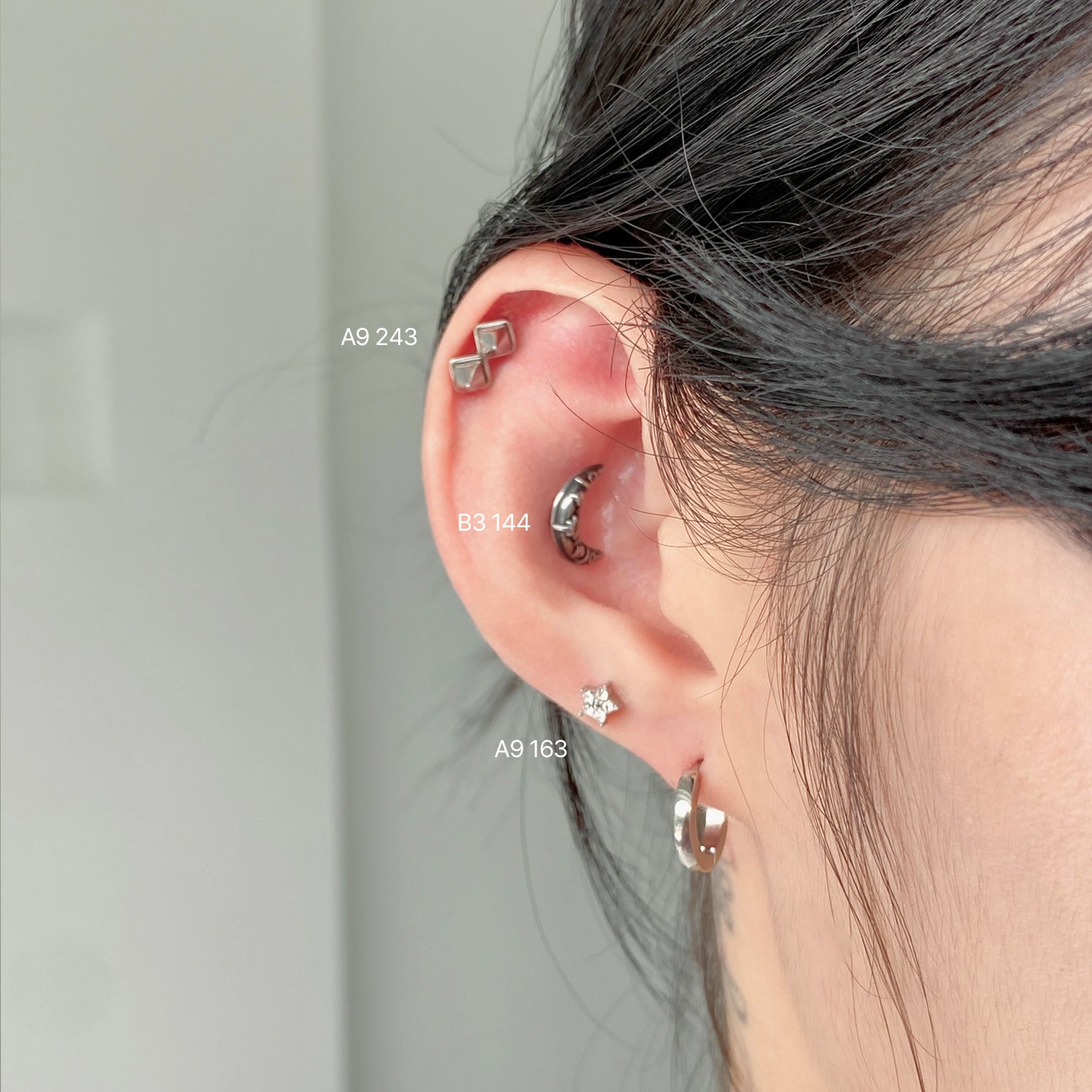 theminis ムーン サージカルピアス つけっぱなしピアス b3 144