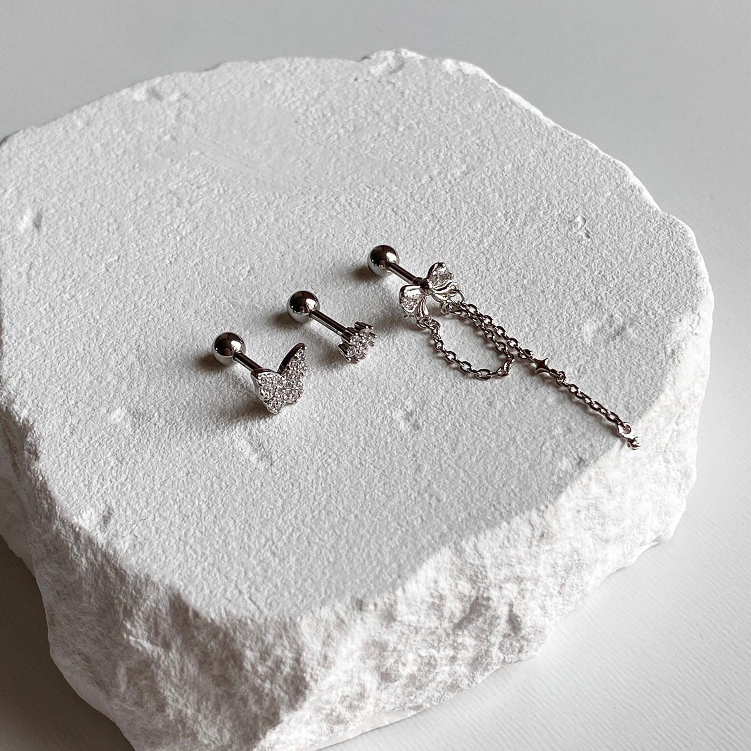 theminis 043 ピアス 3個セット 金属アレルギー対応 キュービックジルコニアピアス