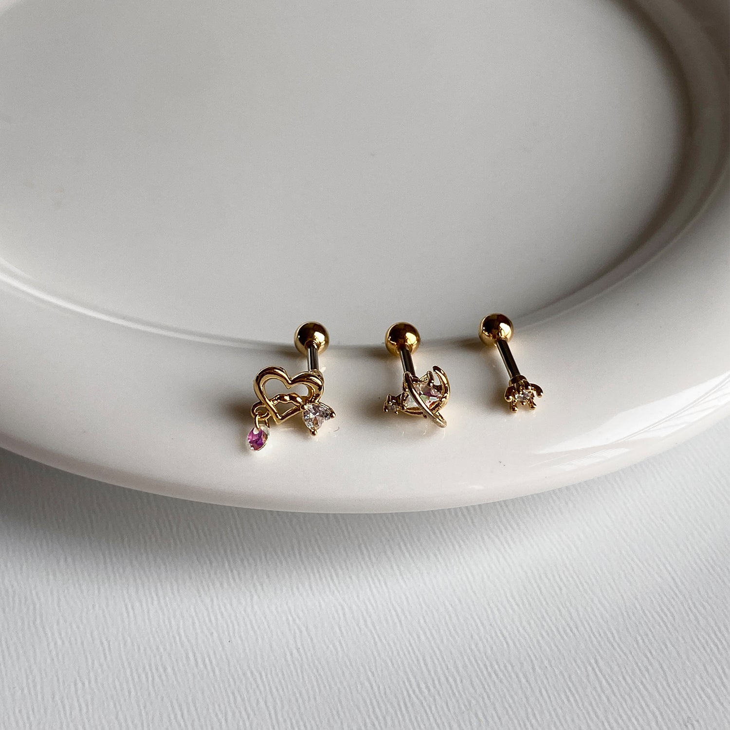 theminis 049 ピアス 3個セット キュービックジルコニアピアス