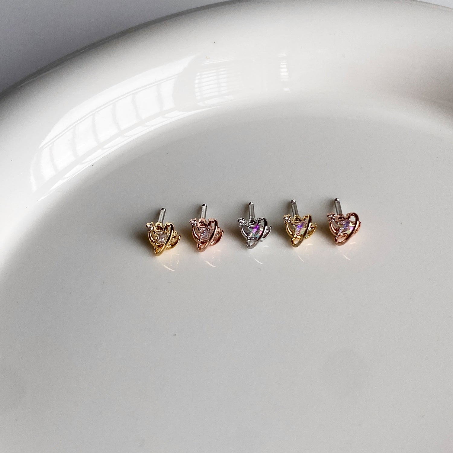 theminis スペース 真鍮 キュービックジルコニア ピアス 軟骨ピアス a8 172