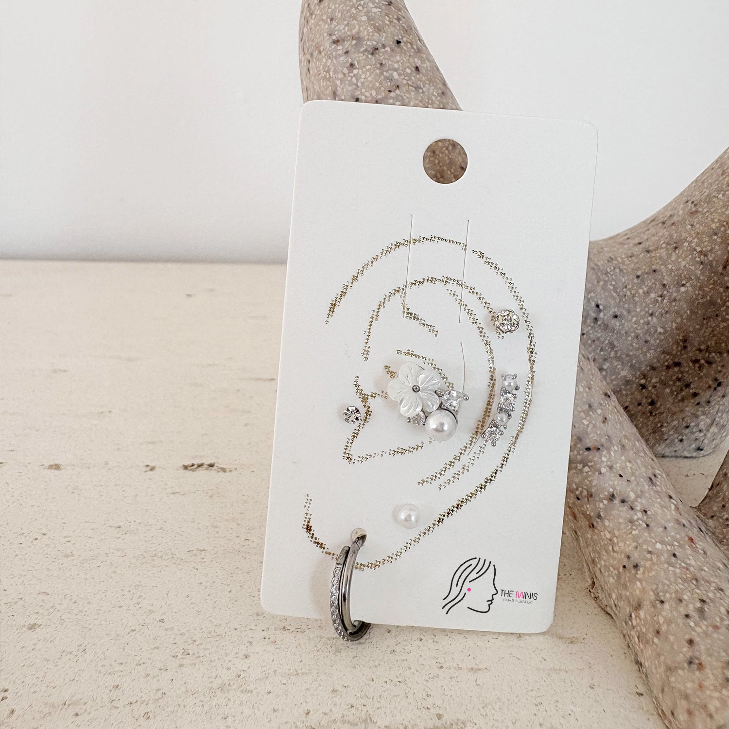 theminis スプリング 03 ピアス 6個セット ホワイトカラー