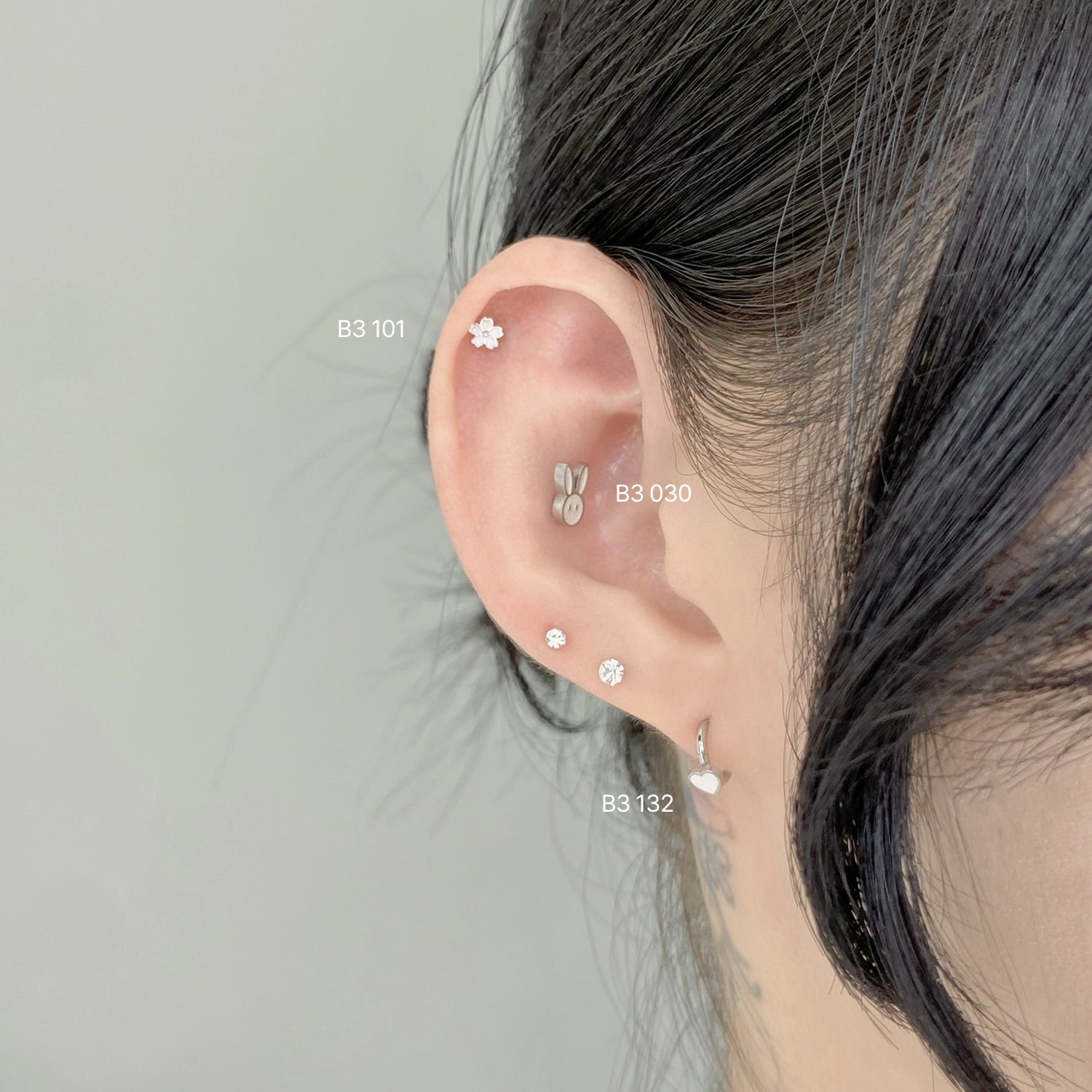 SET-002 サージカルエポキッチウサギハートピアセット