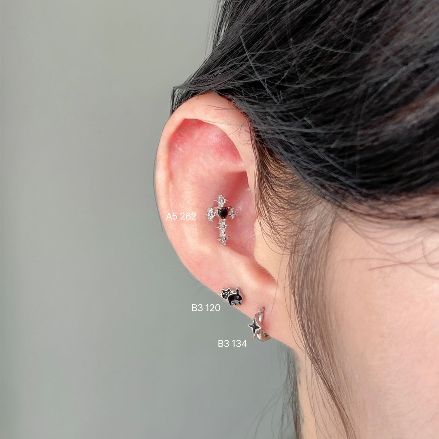 SET-006 キュービック猫クロスピアスセット