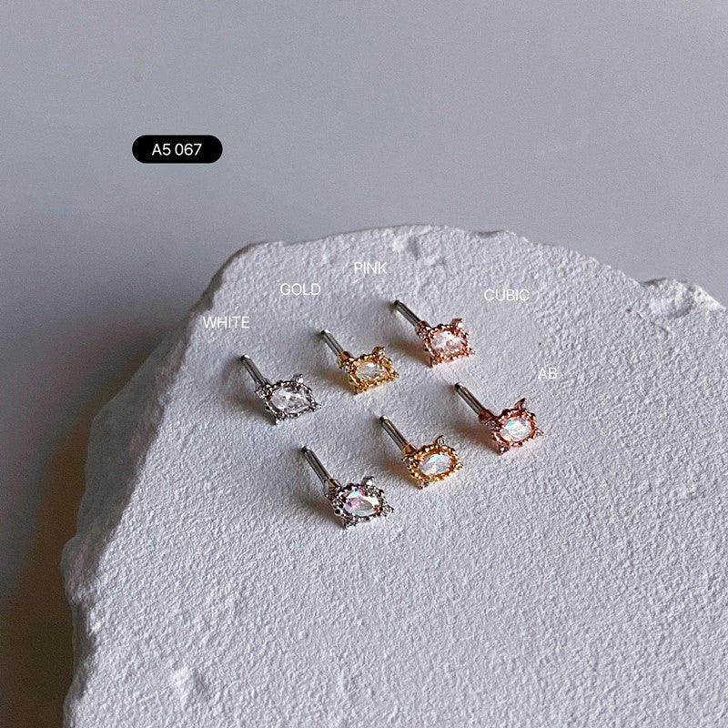 オーバル ストーン ピアス (타원 스톤 피어싱)