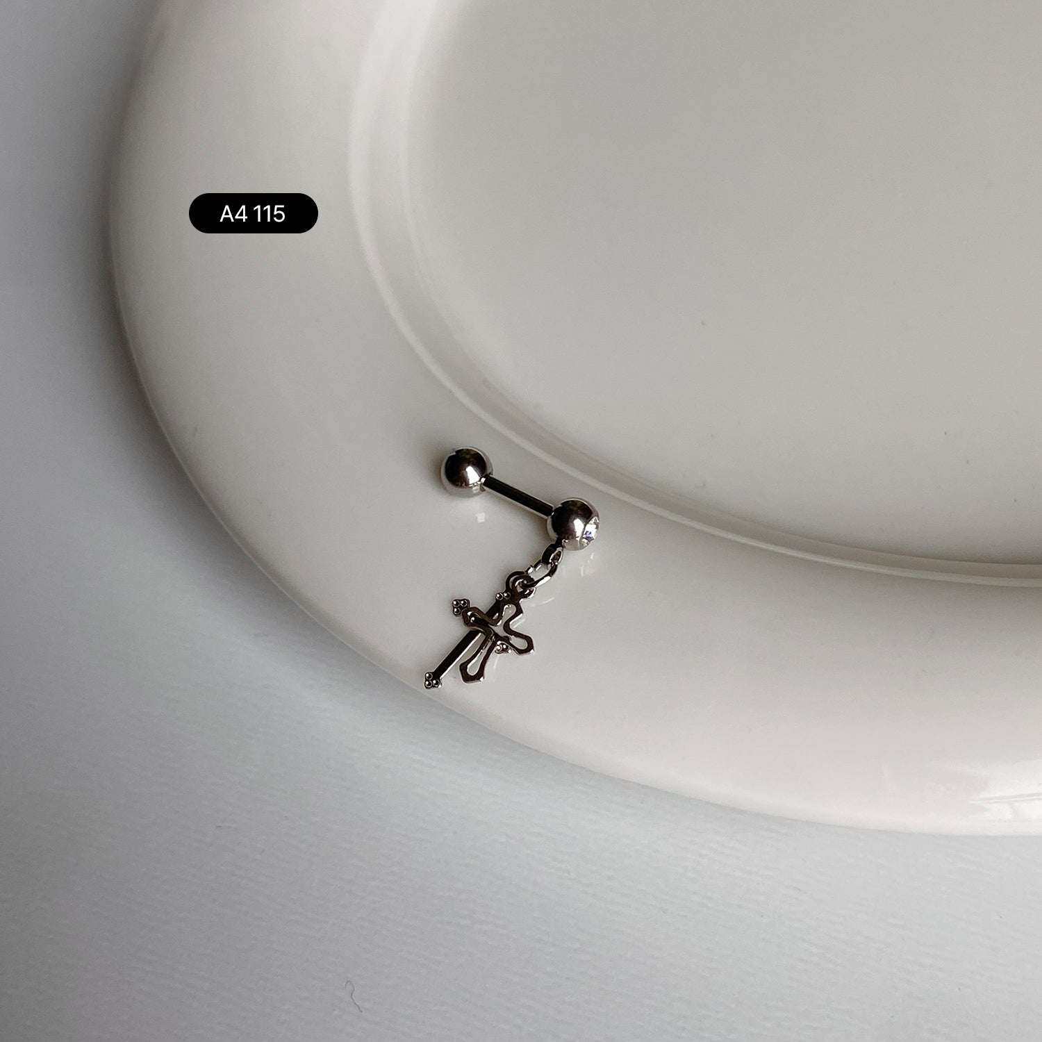 SET-017 キュービックドロップクロスアクリル真珠ピアスセット