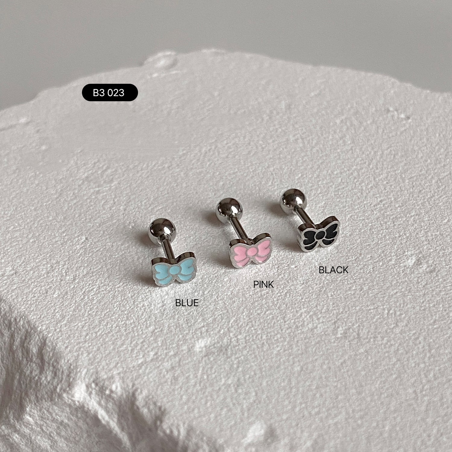 SET-065 アクアミントリボンスターキュービックピアスセット