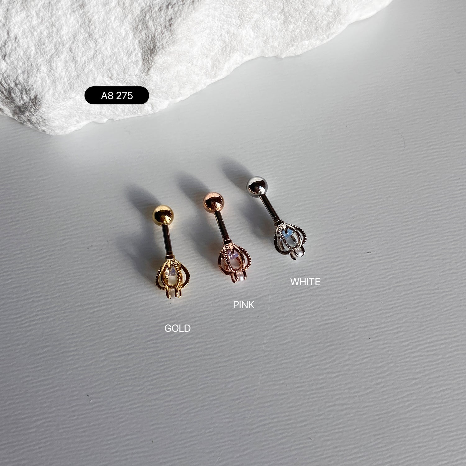 SET-032 ガラガラブルースターハートクラウンピアスセット