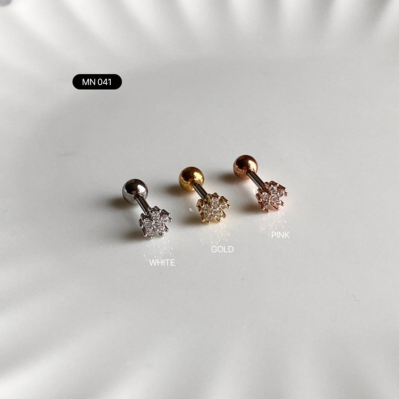 MN 041 キュービックフラワーピアス