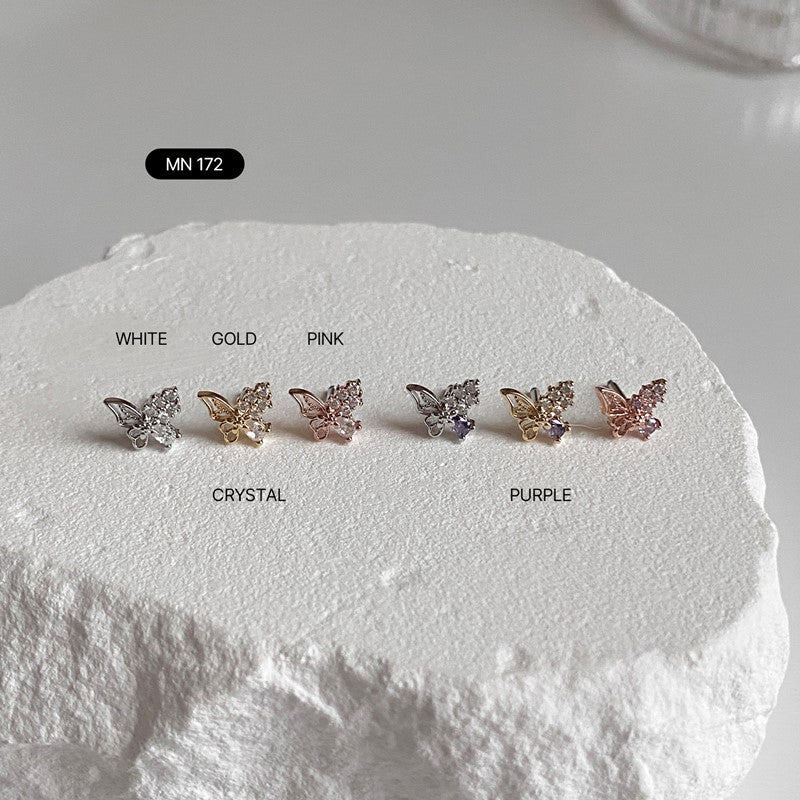 MN 172 カラフルな蝶ピアス